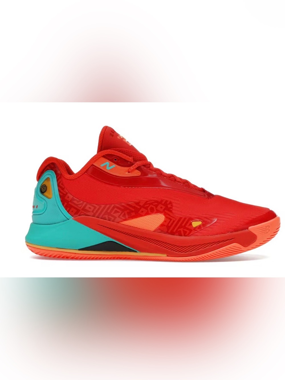 Youth New Balance Kawhi 4 Basketball Sneaker - Red/Teal